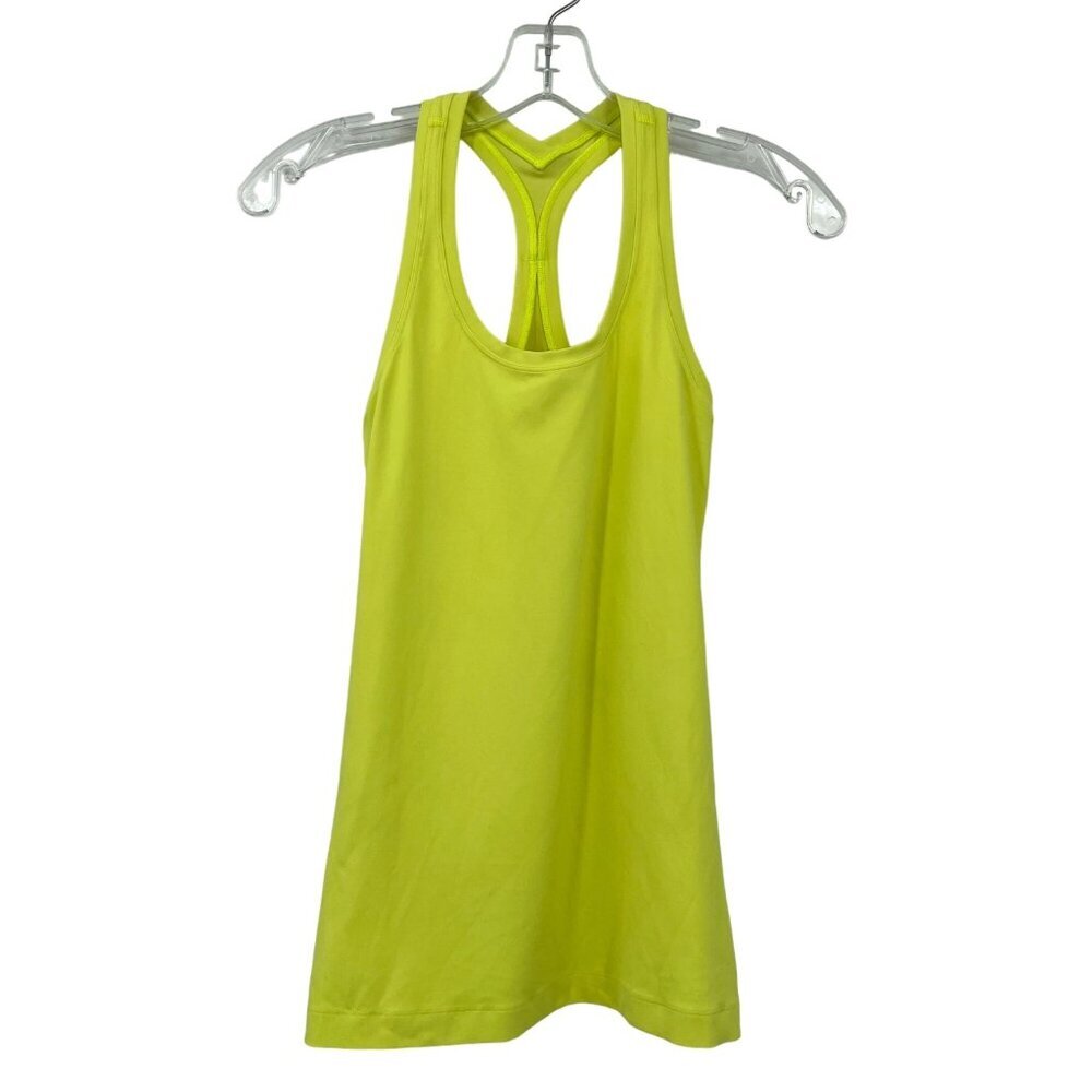 Lululemon Cool Racerback Tank Top Women's XS Yellow Running Workout Athleisure